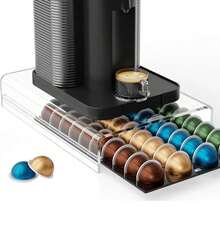 One-Piece Acrylic Coffee Capsule Storage Rack Drawer Coffee Machine Base Display Stand