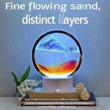 1pc Led Creative Sandglass, Festival Gift, Glass Liquid Sand Painting Night Light, Usb/Battery Dual-Use Touch Night Light, Bedroom Ambient Table Lamp, Home Decoration, Gift For Friends Birthday Gifts Graduation - Glass Quicksand Painting Night Light - View 6
