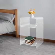 Klar Acryl Endtisch 3-Ebene Nachttisch für Wohnzimmer Schlafzimmer Heimdekor (Klar) - Transparent - Übersicht 1
