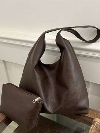 Vintage Large Capacity Solid Color Women's Shoulder Bag, Multifunctional Crossbody Bag, Women's Shoulder Bag, Large Capacity Crossbody Tote, Casual Work Bag