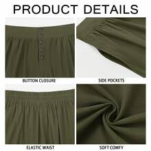 Men's Cotton Gothic Trousers Medieval Pirate Renaissance Viking Knicker Style Halloween Costume Essential - xanh quân đội - Xem 5