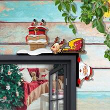 1 Piece Christmas Door Corner Decoration Hanging Ornaments, Cute Elk And Santa Claus Door Corner Decorations, Christmas Home Decorations Suitable For Christmas Home And Party Supplies Decorative Door Corner Hanging Ornaments