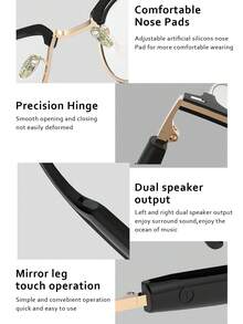 1pc Smart Glasses New Wireless Headset Black Technology Men And Women Outdoor Cycling Sports Navigation Voice Listening To Music Call Voice Assistant Wake Up Remote Control Photo Apple Android Phone Universal Anti-Ultraviolet Sun Sunglasses Lens Automatic Color Change Suitable For A Variety Of Face Shapes