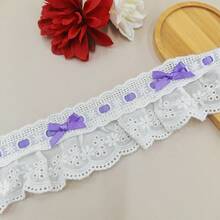 1 قطعة 1 ياردة شريط ملون، مع تريم من الدانتيل بشكل فيونكة، للملابس المصنوعة يدويًا، تغليف صناديق الهدايا، التطريز، الحياكة، حافة الخياطة، اكسسوارات الدانتيل الديكورية، اكسسوارات الخياطة