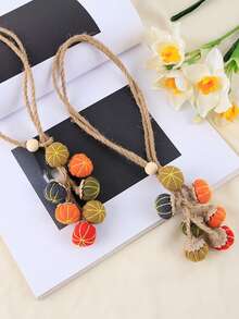 1/2 Packs Creative Pumpkin-Shaped Curtain Tiebacks, Freely Adjustable Length, Curtain Buckle Straps, Bedroom & Living Room Decor Accessories