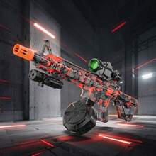 This Automatic And Manual Dual-Mode Toy Gun Has A Cool Appearance And Is Suitable For Outdooractivities. It Is The Top Toy Gun For Children And The Best Gift For Christmas And Halloween - 酒紅色 - 查看 1