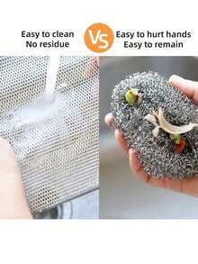 8PCS Magic Steel Velvet Scrubber Pads – Double-Layer Non-Scratch Cleaning Cloths, Reusable Rust Removers For Kitchen Pots, Pans, Cookware, Stoves, Dishes & Sinks, Multi-Purpose Cleaning Supplies - 8 Pack - 查看 5