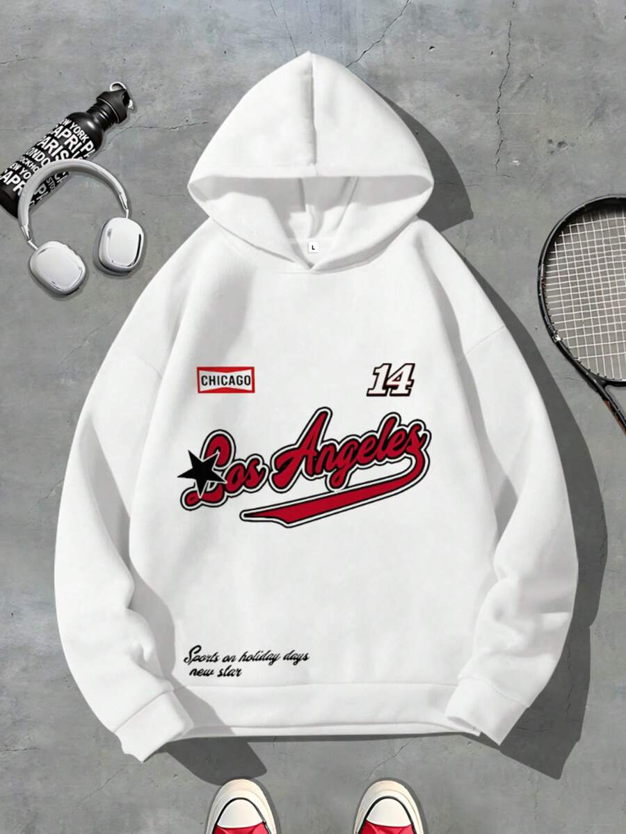 Sudadera con capucha casual para hombres, chaqueta deportiva con impresión de letras 3D de alta definición, cómoda y suave, adecuada para uso diario y actividades al aire libre