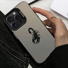 1 pieza Funda de teléfono con patrón impreso de escorpión negro, colorida y con efecto IMD a prueba de golpes, adecuada para iPhone 17 16 15 14 13 12 11 Pro Max
