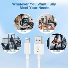1-5pcs 3.3ft/100cm USB To Lightning Fast Charging Data Cable, Compatible With IPhone 14/13/12/11/Pro/Pro Max/Mini/Xs Max/XR/X, IPad Compatible With IPhone 14 Pro Max, 14 Pro, 14 Plus, 13 Pro Max, 13 Pro, 13, 12 Pro, 12, 11, XS, XR, 8 Plus, 8, 7, 6, 5, SE, For IPad Charger MFi Certified