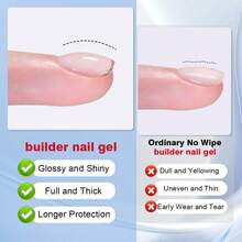 COLOURSMILE 15ml Gel sơn móng tay trong suốt dùng để làm móng chắc khỏe hơn, gel nối dài, gel lót trong chai, ngâm trong nước, gel UV LED nối dài móng - Trong sáng - Xem 3