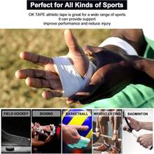 OK TAPE Athletic Sports Tape(4 Packs) - 45ft Per Roll Very Strong Tape For Athlete &Amp; Sport Trainers &Amp; First Aid Injury Wrap, Perfect For Fingers Ankles Wrist On Bat, Hockey Stick - Green