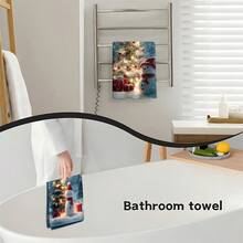 1 set/2 pièces/100 pièces Serviettes de cuisine et lavettes imprimées avec motif d'arbre de Noël, convient pour la décoration intérieure des restaurants, cuisines, salles de bain, décoration de fête, cadeaux de Noël