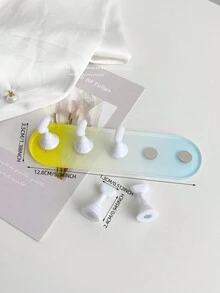 Set de decoración de uñas con base ovalada de resina acrílica en degradado de color, macaron dorado y bolas de cristal de acero multicolor. Herramientas y accesorios de arte de uñas minimalista de moda en estilo retro coreano con láser.