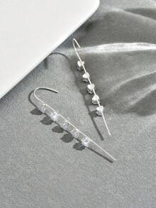 1 Pair Minimalist Zirconia Star Stud Earrings, Punk Style Ear Cuff Earrings - Y0269 - View 4