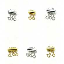 1 pièce Fermoir à glissière multi-brins en acier inoxydable pour bracelet/collier avec anneaux de jonction, anneaux à ressort, fermoirs tubulaires pour la création de bijoux