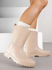 Women's Casual Waterproof Rain Boots - Autumn/Spring - Beige - View 2