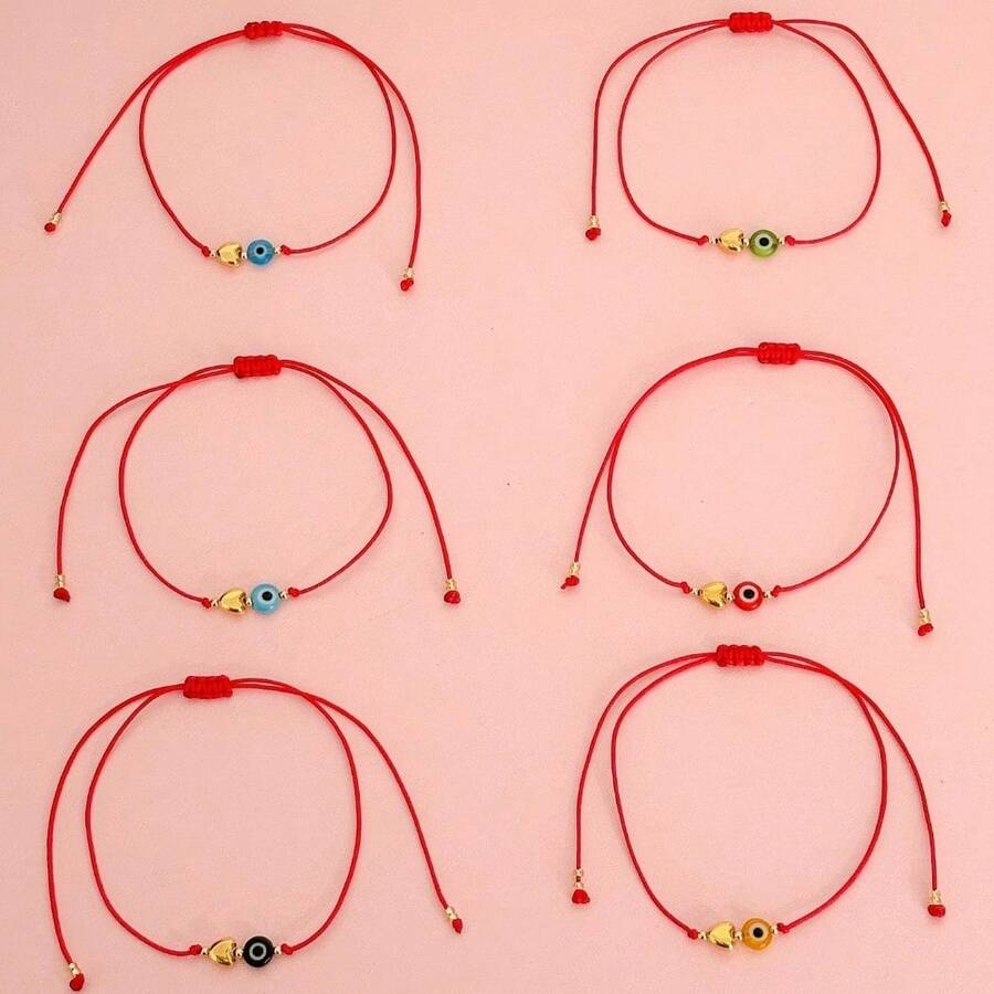 1PC Bohemian Style/Multi Colored Eyeballs/Colorful Eyes/Lucky Red Bracelet/Fashion Accessory, Suitable For Women, Couples/Friends To Wear, Suitable For Daily Gatherings, Holiday Parties, Holiday Gifts, Women's Preferred Gifts