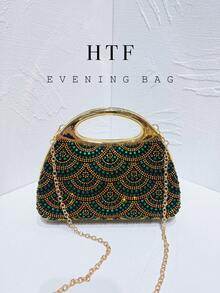 1PC Green Handbags For Women Evening Clutch Bag Female Chain Wedding Cellphone Clutches Top-Handle Totes Handbag Crossbody Evening Party Bags For Women, Perfect For Party, Wedding, Prom, Dinner/Banquet