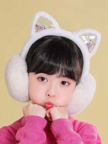 冬季耳套 - 女孩可爱耳罩 - 耳袋 - 保暖耳罩 - 毛绒耳朵耳套