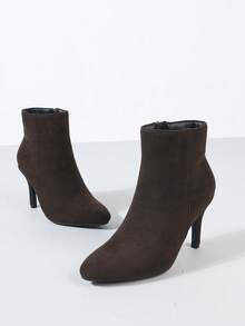Timesize Fall/Winter Ankle Boots, Fashion Boots, High Heel Boots, Super High Heel Boots,Kitten Heel Boots,Stiletto Heels - Chocolate Brown - View 7