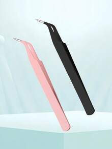 睫毛延长工具，黑色弯镊子，化妆工具，睫毛镊子
