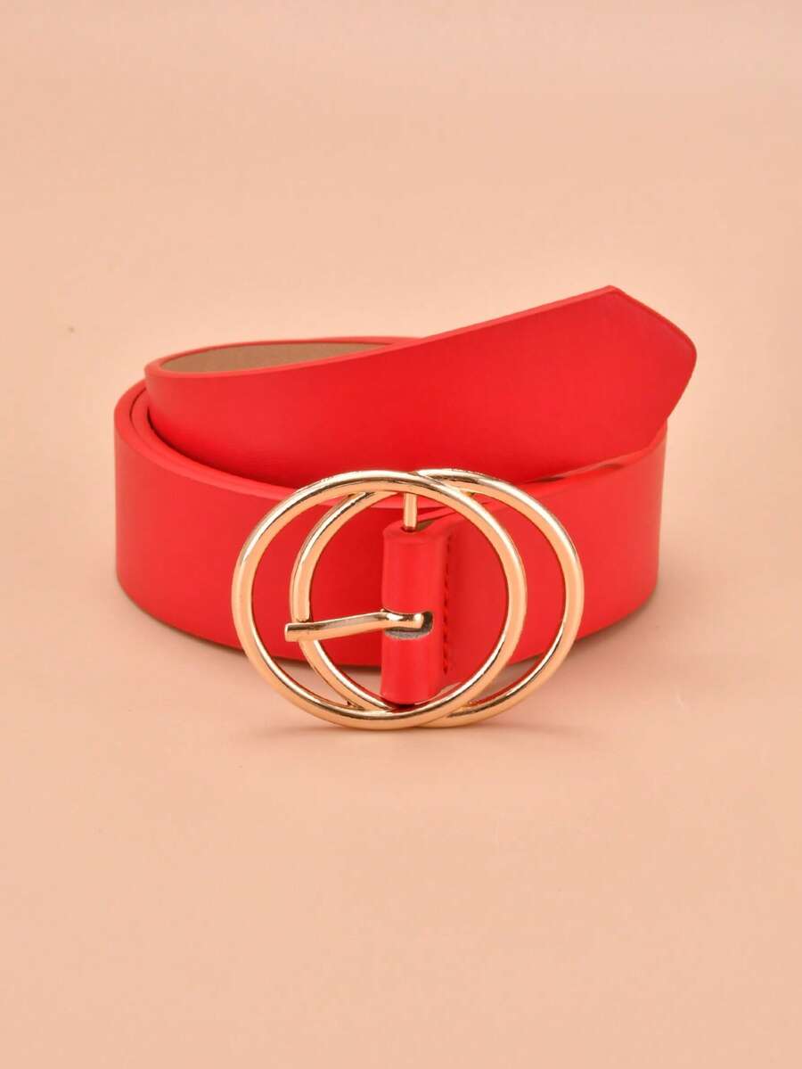 1 pieza Cinturón versátil de moda minimalista para mujer - Rojo - Ver 1