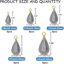 Fishing Weights Sinkers Kit, 25pcs Various Bass Casting Weights Drop Shot Sinkers Catfish For Saltwater Freshwater Fishing,20759896 - 彩色 - 查看 5