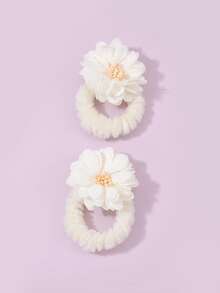 زوج من أربطة الشعر الزهرية ثلاثية الأبعاد، جميلة للاستخدام اليومي، للجمال، حاملات الذيل، أربطة الشعر، حبال الشعر