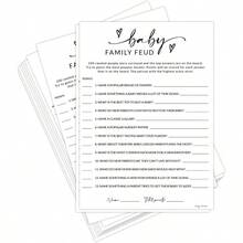 DHerZii Prints Baby Shower Family Feud Game Cards 50 Pack Baby Shower Game Cards With Answer Sheet Minimalist Design Baby Family Feud10 - 寶貝家庭紛爭 - 查看 1