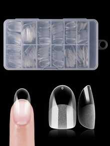 240Pcs/Box Full Cover Fake Nails Acrylic Nail Supplies Semi-Frosted Seamless Nail Clear Long Ballet Nail Tips Press On Nails - Clear - View 9