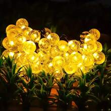 2025 Latest 20/50/100 LED Solar Powered Outdoor Crystal Ball Lights, 8 Modes Solar Fairy Lights, Bubble Ball Fairy Lights, Christmas Decor, Villa Garden New Year String Lights, Summer & Autumn - Universal