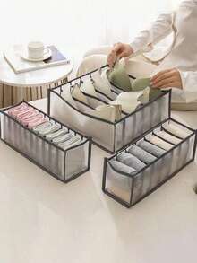 1/3 pièces Boîte de rangement pour sous-vêtements noirs, compartiments de placard de type tiroir, boîte de rangement pour vêtements et chaussettes à maille visuelle, boîte de rangement pour armoire, sous-vêtements, soutien-gorge, économise l'espace familial, peut être utilisée pour l'armoire, la chambre à coucher