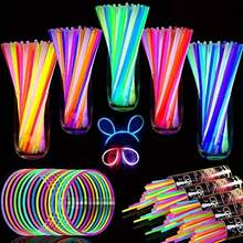 100 bastões luminosos, bastões luminosos brancos para casamento, decorações para festas, que brilham no escuro por 10 a 12 horas. Podem ser usados para fazer pulseiras, colares, etc., feitos em casa. Adequados para festas, reuniões, bares, festas de aniversário e outras ocasiões.