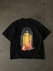 Nueva camiseta estampada de moda hip hop para hombres - Negro - Ver 1