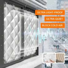 1pc All Season Thermal Insulated Blackout Curtain, Winter Windproof Soundproof Warm Curtain, Summer Bathroom Kitchen Bedroom UV Shading Curtain, Seal Window, Blackout Soundproof, DIY Self-Adhesive Magic Tape Window Sticker, Easy Installation Without Drilling