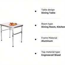 Small Table Folding Table Adjustable Height Top For Home Party