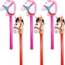 8/4/2/1 件 37 英寸充气棍棒和马玩具 - 儿童趣味充气人物、充气牛仔棍、小马棍气球，易于充气，适用于派对、生日主题派对、家居装饰、家庭聚会照片道具