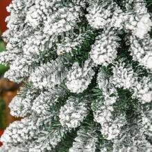 Artificial Christmas Tree, Snow-Covered, Slim Design, Fire-Resistant, 210, Green/White - 1 - View 8
