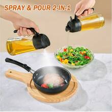 Kitchen Oil Sprayer - 2-In-1 Mist And Pour Multifunctional Oil Bottle Dispenser And Sprayer - Olive Oil Bottle - Cooking, Restaurant Kitchen, Salad, Grilling Oil Sprayer, Suitable For Cooking, Grilling, Baking, Air Fryer, Baking,Random Color - View 4