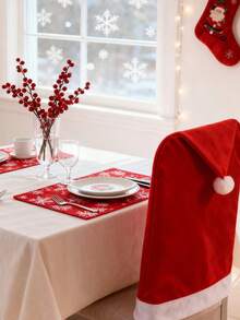 20Pcs/Set Christmas Chair Back Cover 23.6*20in Removable And Washable Dinner Chair Cover For Christmas Dining Room, Kitchen, Living Room Home Decoration Christmas Decorations,Christmas Decoration Christmas Chair Cover Soft Touch Non-Woven Chair Cover Christmas Table Decoration Santa Hat Christmas Gifts - Multicolor - View 5