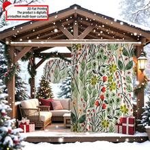 Imprimare 2D plană 1 buc/set Cortina de grădină cu tematică de Crăciun, Cortina cu model floral, Poate fi folosită ca parasolar, Cortina de ușă, Cortina de garaj, Terasă, Grădină, Cortina de fereastră exterioară, Fundal, Decor de sărbători, Decor de petrecere, Decor agățat, Potrivită pentru terasă, garaj, Fundal de petrecere, Lavabilă la mașină, Cu inele pentru instalare ușoară, Decor de Crăciun, Design vibrant Material semitransparent din poliester, Lavabilă la mașină, Decor perfect de Crăciun pentru sărbători