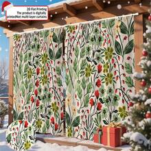 Imprimare 2D plană 1 buc/set Cortina de grădină cu tematică de Crăciun, Cortina cu model floral, Poate fi folosită ca parasolar, Cortina de ușă, Cortina de garaj, Terasă, Grădină, Cortina de fereastră exterioară, Fundal, Decor de sărbători, Decor de petrecere, Decor agățat, Potrivită pentru terasă, garaj, Fundal de petrecere, Lavabilă la mașină, Cu inele pentru instalare ușoară, Decor de Crăciun, Design vibrant Material semitransparent din poliester, Lavabilă la mașină, Decor perfect de Crăciun pentru sărbători