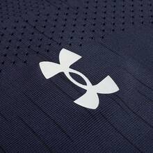 Under Armour Unisex Sports T-Shirts, Sweat-Wicking, Quick-Drying, Breathable Sports Short-Sleeved Dark Blue Round Neck Slim-Fit Football Knitted Short-Sleeved Solid Color Simple Casual T-Shirt 25500518-013 - Dark Blue - View 4