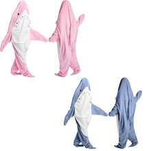 62.9 Inches  Randomly Shipped In Blue Or Pink,  The Wearable Shark Blanket Is Versatile And Can Be Used In Various Settings. It Can Be Worn While Lounging At Home, Watching TV, Or Even As A Fun Costume For Parties Or Halloween. It Is Suitable For Both - Màu sắc ngẫu nhiên - Xem 2