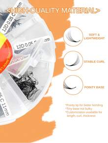 800 abanicos 10D/12D/14D/16D/20D Abanico suelto 8-15 longitudes mixtas Base puntiaguda Abanicos premontados Pestañas rusas finas, delgadas y de tallo mediano Extensiones de pestañas de 0.05mm