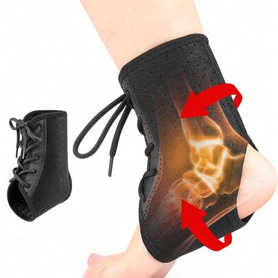 1 Peça Tornozeleira com Cadarço, Suporte de Tornozelo com Compressão Ajustável, Protetores de Ligamentos do Tornozelo Respiráveis para Basquete, Vôlei, Corrida e Recuperação de Esportes