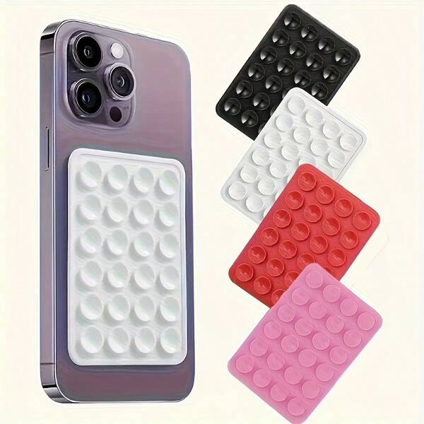 Ventosa de silicona para teléfono, ventosa de silicona de 24 partículas reforzada, ventosa de silicona cuadrada de una sola cara, soporte de teléfono multifuncional