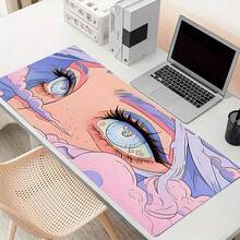 1pc Anime Cartoon Girl And Green Eyes Large Gaming Mouse Pad Multi-Size Keyboard Desk Mat Rubber Anti-Slip Office Mouse Pad Desk Accessories Keyboard Desk Pad For School Office Gift For Friends And Family - 80*30*0.2cm - Xem 2