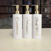 3pcs/Set 500ml Bathroom Dispenser, Empty Bottle For Shampoo, Shower Gel, Conditioner, Refillable Bathroom Dispenser